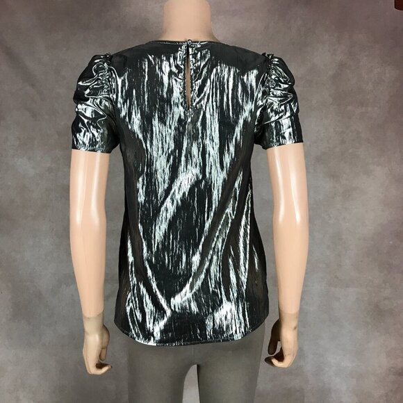 CECE Puff Sleeve Metallic Party Top NEW Size XXS - Picture 11 of 11